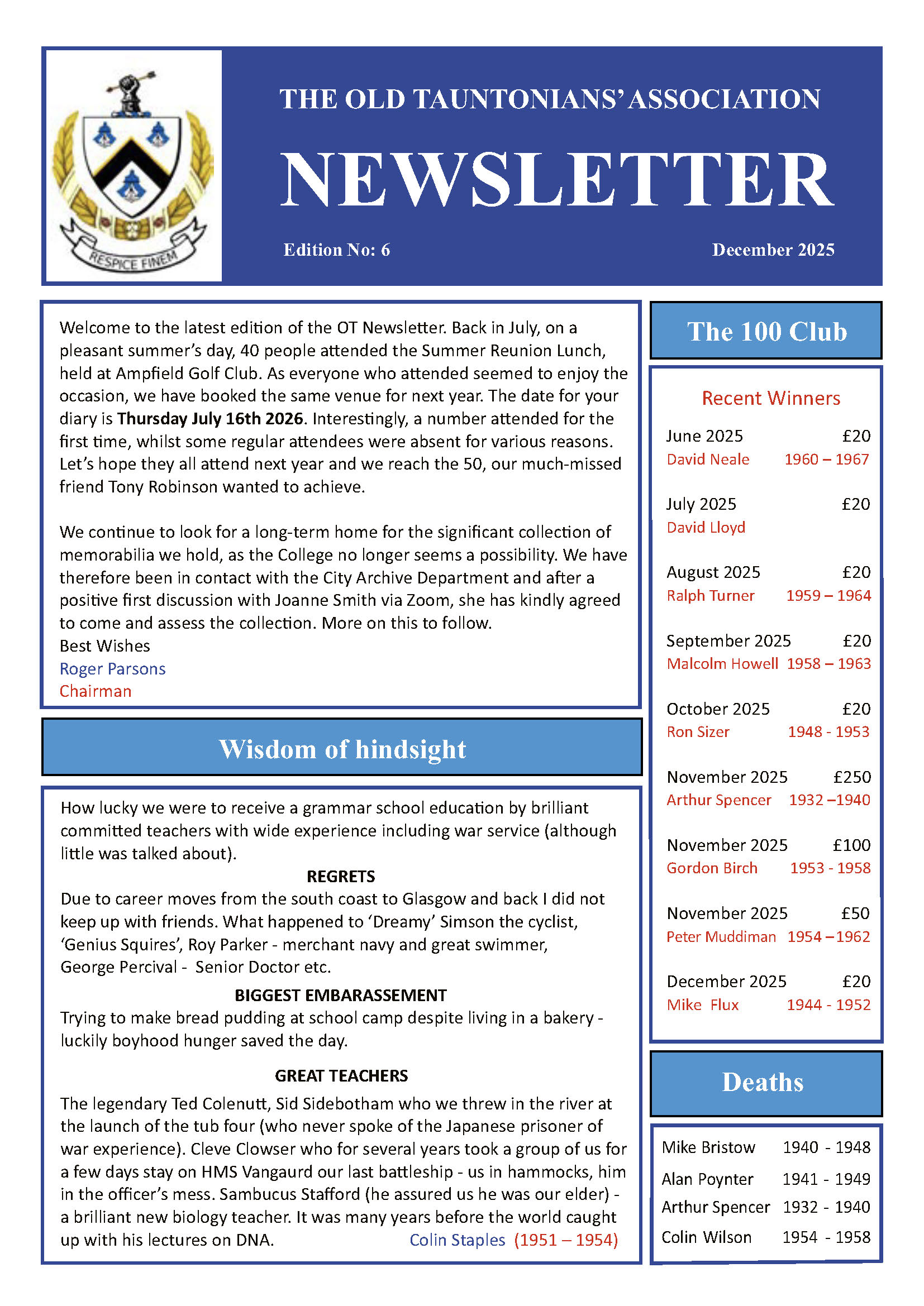 Newsletter Page 1